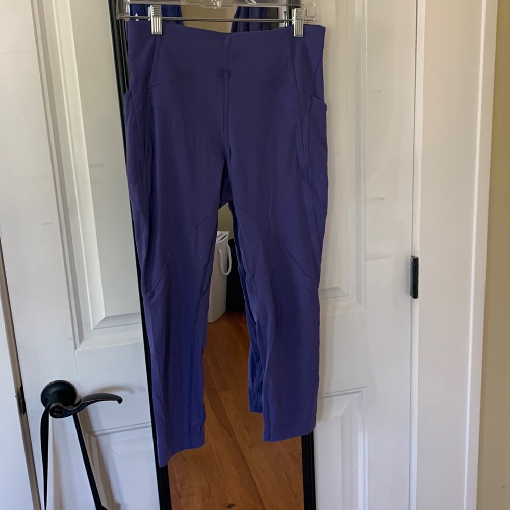 Purple High-Rise Active Capri Pants